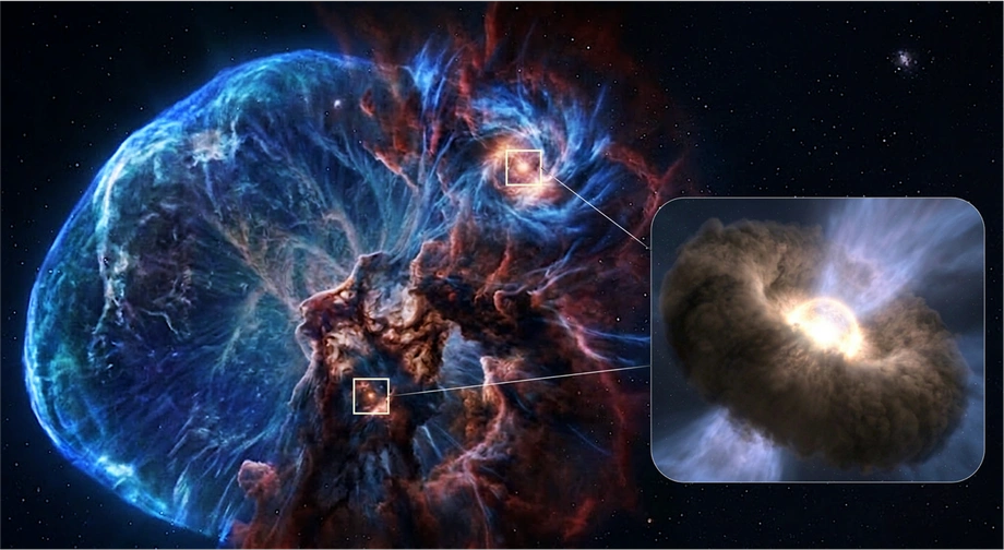 ALMA Finds Organic Molecules Around Newborn Stars Inside a Supernova Remnant